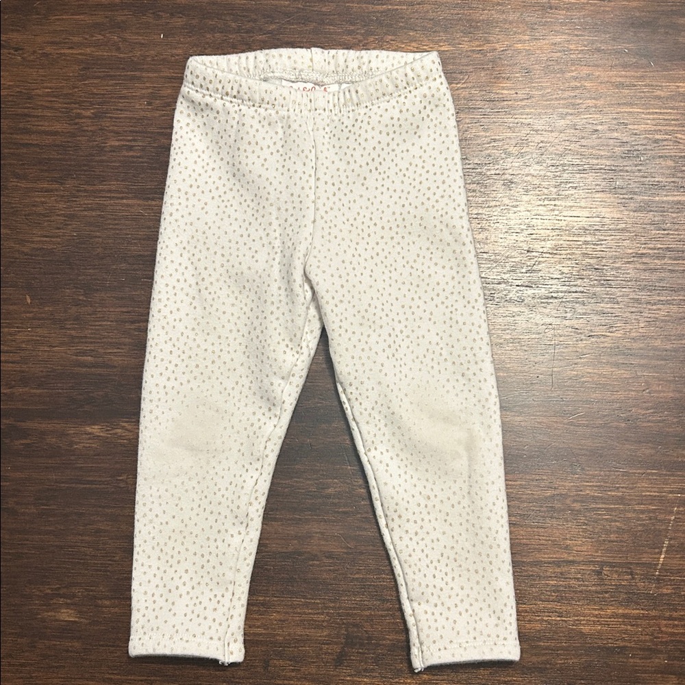 Cat & Jack White Leggings with Gold Dots